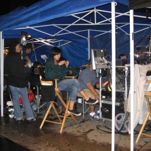 on the set of The Brave One in Harlem NYC