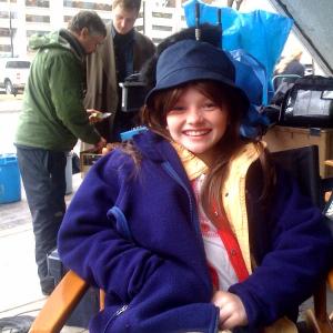 Natalie Alyn Lind on the set of Flashpoint