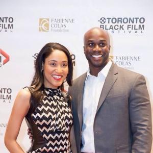 Actress Joyce Fuerza and Michael A. Amos at the 2015 Toronto Black Film Festival spotted on the red carpet.