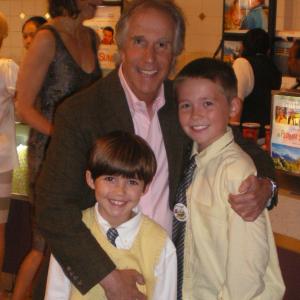 Actors Henry Winkler Preston Bailey and Brennan Bailey arrive at the premiere of A Plumm Summer
