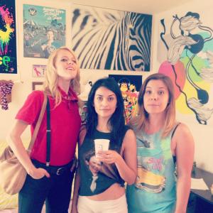 Christiann Castellanos with her sketch group, Awkward Kids (Michelle Glavan, left; Dana Pacheco, right)