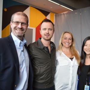 Aaron Paul Emily Glassman and Keith Simanton at event of Need for Speed Istroske greicio 2014