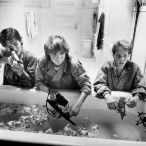 Still of Corey Feldman, Corey Haim and Jamison Newlander in The Lost Boys (1987)
