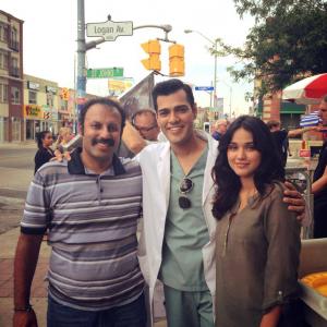 On the set of ABCs Lucky 7 with Rizwan Manji and Summer Bishil