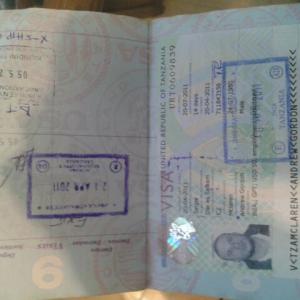 Tanzania visa from mercenary mission protecting ships from Somali pirates for a British oil company 2011