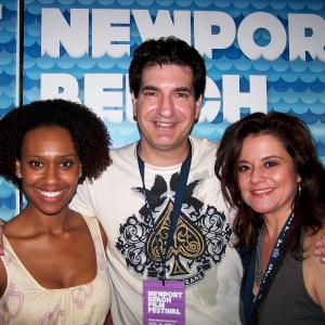 Director David Asmussen with actress Ryan Michelle Bathe and Executive Producer Sylvia Asmussen at the screening of April Moon at the Newport Beach Film Festival