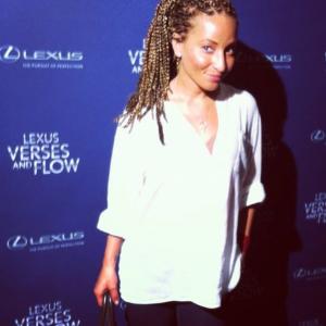Syr Law red carpet arrival at Lexus Verses And Flow in Hollywood
