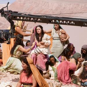 Nanda Ziegler filming in the Atacama desert Chile for Jos do Egito TV series 2013