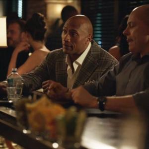 Still of Kourtney Brown Dwayne Johnson and Rob Corddry in Ballers 2015