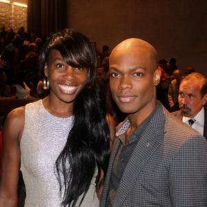 Actor and artist Kourtney Eugene Brown with tennis star Venus Williams at the PAMM Fund for African American Art at the Prez Art Museum Miami