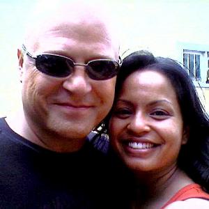 Michael Chiklis and Ramona DuBarry on location The Shield