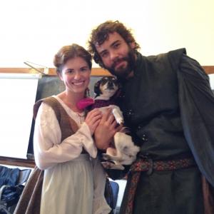 Olivia Gudaniec  Rossif Sutherland on the set of Reign