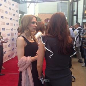 Dallas International Film Festival  Cassie Shea being interviewed on the red carpet for award winning film FLUTTER