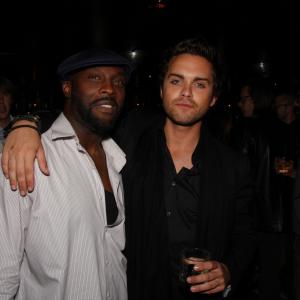 Ro Brooks and Thomas Dekker at the wrap party for Squatters 2013