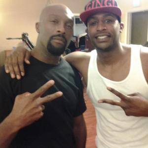 Ro Brooks and Jackie Long on the set of Pastor Shirley Feature Film