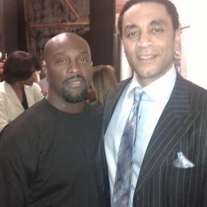 Ro Brooks and Harry Lennix on set of A Beautiful Soul