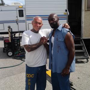 Ro Brooks Kettle and the homie Ben on set of FXs hit drama series Sons Of Anarchy
