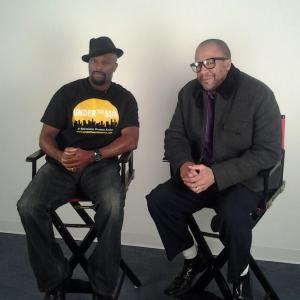 Actor Ro Brooks being interviewed by the one and only Munson Sneed Owner and Publisher of Rolling Out Magazine
