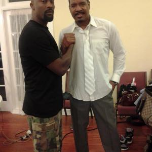 Ro Brooks and Dorian on set of Pastor Shirley Feature Film