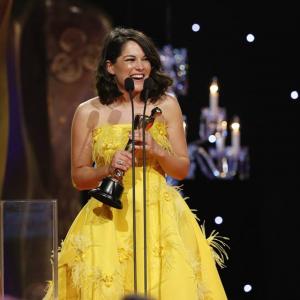 Sarah Greene winner of Best Supporting Actress in Film for Noble at the IFTA Awards in Dublin May 24th 2015