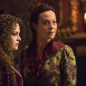 Penny Dreadful  Episode 201  Fresh Hell  Sarah Greene as Hecate Poole Helen McCrory as Evelyn Poole  Promotional Photo