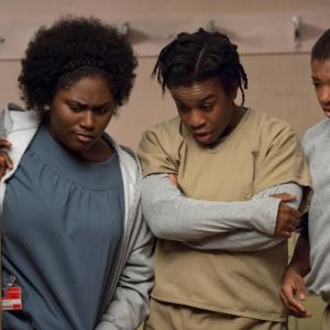 Still of Uzo Aduba, Samira Wiley and Danielle Brooks in Orange Is the New Black (2013)