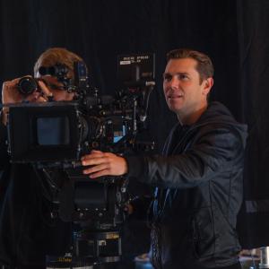 Cinematographer Pete Wages  ActorProducer Randy LaHaye on the set of VANISHED