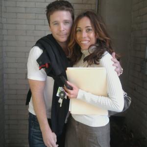 Sally Spaide & Kevin Connolly on set