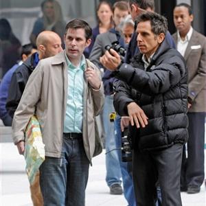 Director/actor Ben Stiller and his stand in, Rob Tode, filming on location for 'The Secret Life Of Walter Mitty' on May 7, 2012 in New York City.