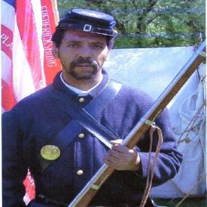 Algernon Ward Jr. reenacting a soldier of the 6th Regiment-United States Colored Troops.