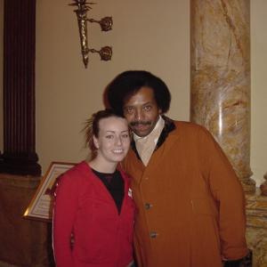 Costumer Margot Cerone and Algernon Ward Jr on the set of The Challenge To Freedom in the New Jersey State House in 2004