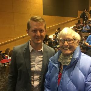 Star of Game Show Dynamos Claire Boiko with Jeopardy Champion Ken Jennings