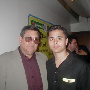 writer/ producer Abraham Quintennea and Actor Abel Becerra. Omar Alfano party 2003. Miami, FL