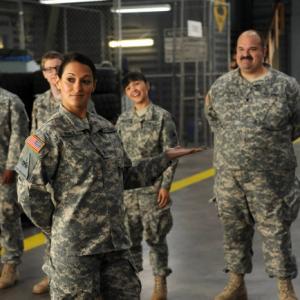 Still of Randy Parker Tania Gunadi Mort Burke Angelique Cabral Parker Young and Maronzio Vance in Enlisted 2014
