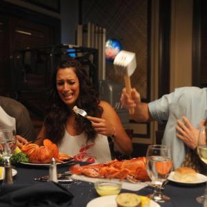 Still of Randy Parker, Geoff Stults, Angelique Cabral and Parker Young in Enlisted (2014)