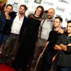 The cast and crew of Wake at the red carpet premiere at the 48 Hour Film Festival in Los Angeles