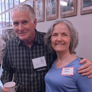 Alana Crow and Robert Yeoman at the 2015 ASC Open House celebrating the award nominees Robert Yeoman is an Academy Award nominee for The Grand Budapest Hotel