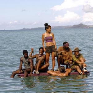 Still of Stacy Kimball, Cassandra Franklin, Andria Herd, Alex Angarita and Kenward Bernis in Survivor: A Smile, Velvet Gloves and a Dagger in My Pocket (2007)