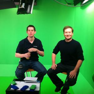 On virtual Set of TV bay magazine feature promoting my book The Digital Filmmakers Handbook Quercus 2013
