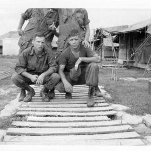 1966-Cu Chi, South Vietnam with my Buddy Barry Rummell (on my left, squating down) who received TWO Purple Hearts, and always looked-out for me and all the other 