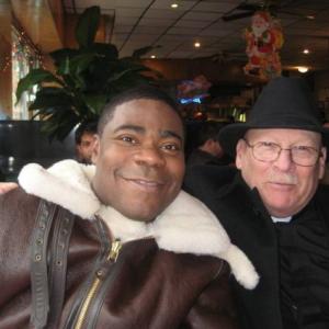 With Actor Tracy Morgan on the set of 