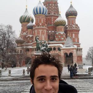 Red Square in Moscow, Russia. Winter, 2014. Studying at the prestigious Moscow Art Theatre.
