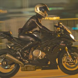 Alison Bacon riding a BMW 1000RR in a commercial directed by Alex Perry