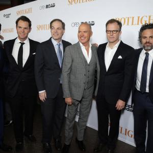 Michael Keaton Jason Cassidy Tom McCarthy Tom Ortenberg and Mark Ruffalo at event of Spotlight 2015