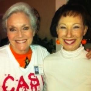 Judy Durning with Lee Meriwether at Hotel Arthritis wrap party