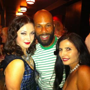 Robin McLeavy, Common and Lesia at the 2013 Hell on Wheels Wrap party