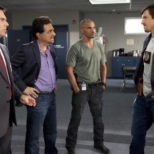 Still of Joe Mantegna, Thomas Gibson, Shemar Moore and Dallas Clark in Nusikalstami protai (2005)