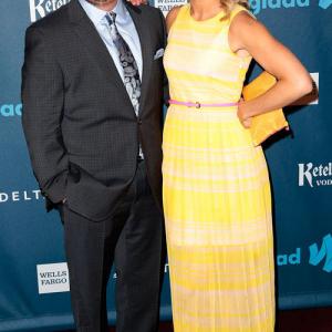 Sarah Schreiber with Chaz Bono at the GLAAD Awards