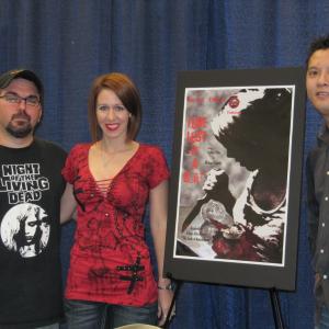 Director Michael AngeloMyselfTommy Bo promoting Love Lost in a Boat at Houston Crypticon