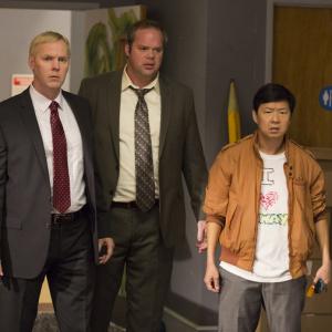 With Brady Novak and Ken Jeong shooting a scene from Community